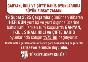 Ganyan, ikili ve çifte bahis oyunlarında büyük fırsat zamanı