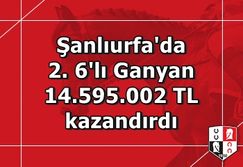 Şanlıurfa’da 2. 6’lı Ganyan’ı 1 kişi bildi