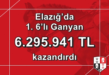 Elazığ’da 1. 6’lı Ganyan’ı 1 kişi bildi