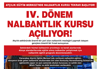 4. Dönem Nalbantlık Kursu başvuruları yoğun talep üzerine uzatıldı
